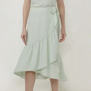 Lauren Conrad Midi Wrap Floral Skirt Blushing Bouquet L